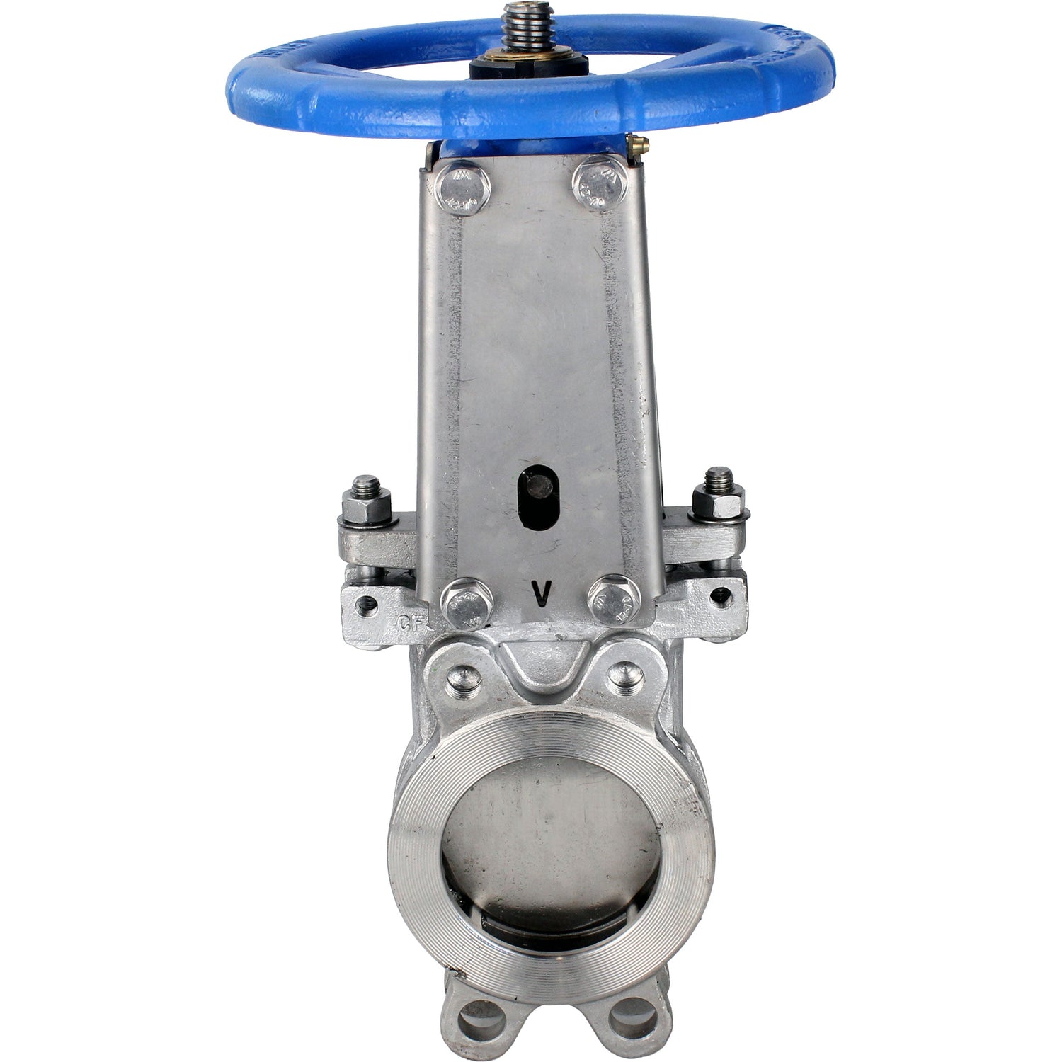 Knife gate valve Elephant GVKR3232E-1W-Fb-S, body material - stainless steel AISI 316, knife material - stainless steel AISI 316, seal - EPDM, handwheel, WENZ