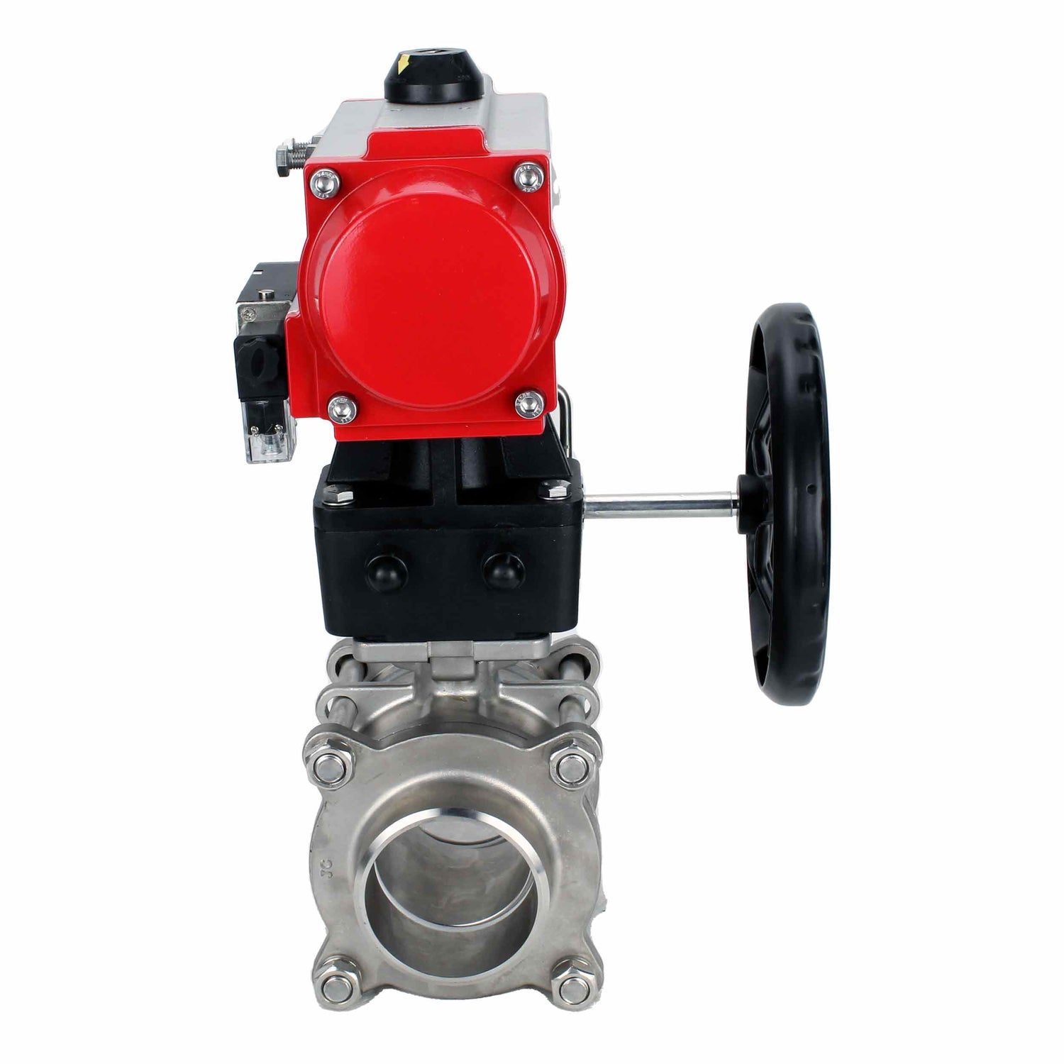 Stainless steel ball valve Elephant kshpp-316200-da-4m310-110/220-hdm, body material - stainless steel AISI 316, ball material - stainless steel AISI 316, seal - PTFE, pneumatic actuator operated