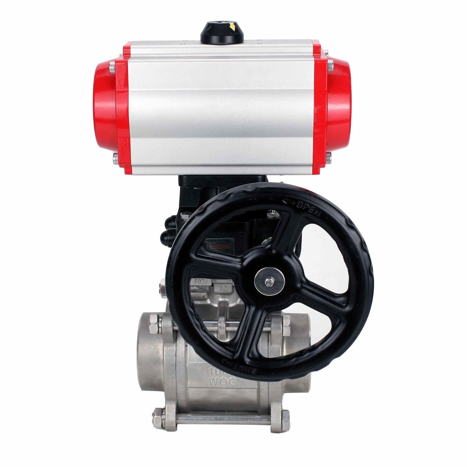 Stainless steel ball valve Elephant kshpp-316200-da-4m310-110/220-hdm, body material - stainless steel AISI 316, ball material - stainless steel AISI 316, seal - PTFE, pneumatic actuator operated