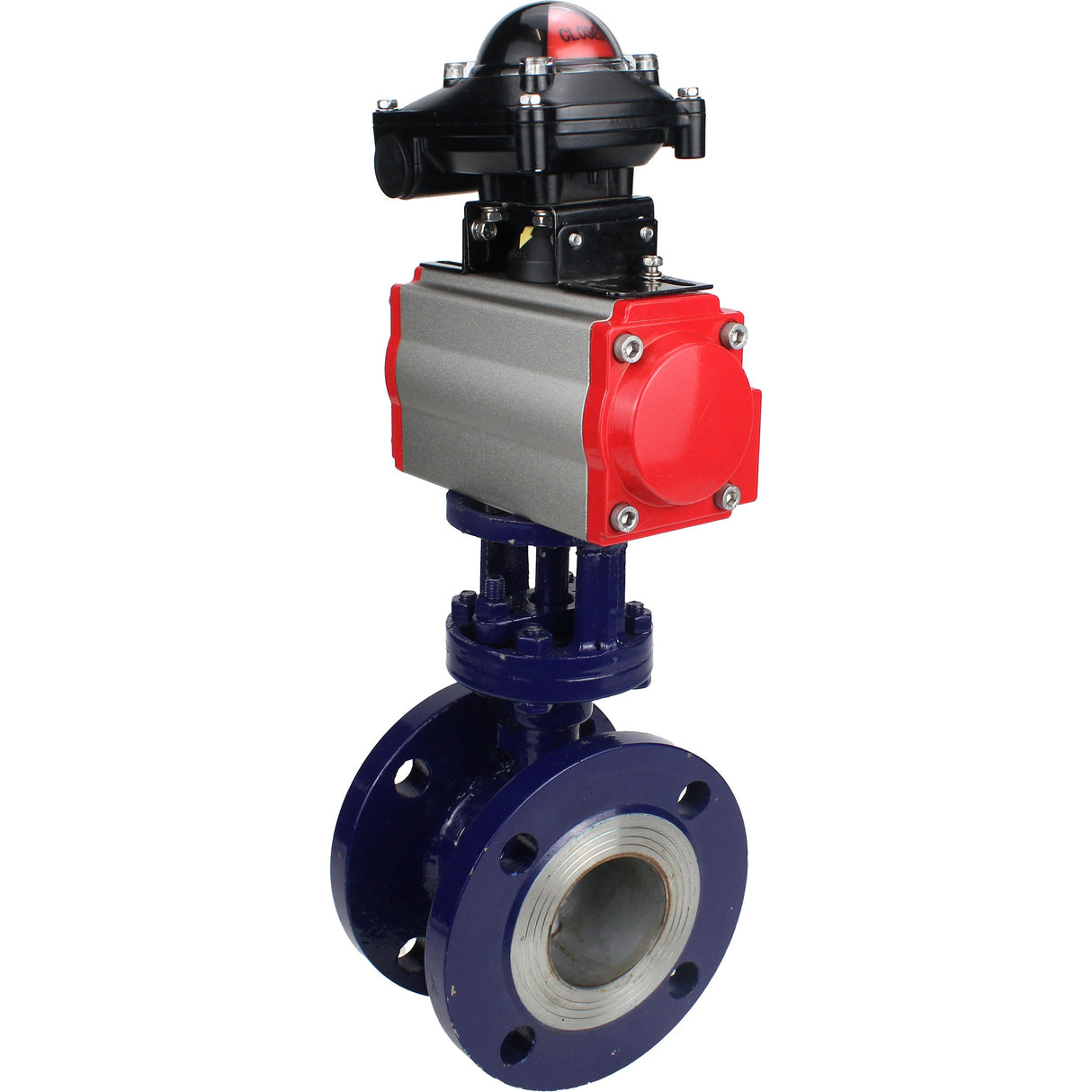 Water Butterfly Valve Elephant WBV3EX-3431M-1W-F-ISO, body material - Carbon steel, disk material - Stainless steel AISI 304, seal - Metal, pneumatic actuator PA-DA double action, LSU APL-210N