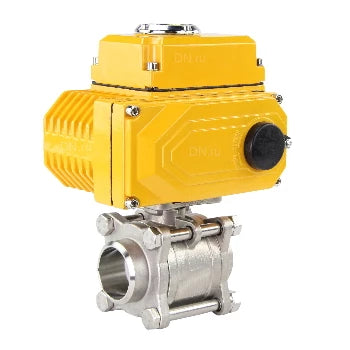 Ball valves Elephant BV3232P(3pc)-FP-W-ISO-H DN10-100 63/25 bar SS316 Full bore weld-in, stainless steel body with 1/4-turn electric actuator Elephant QT-N-EM-O1-220VAC-U1
