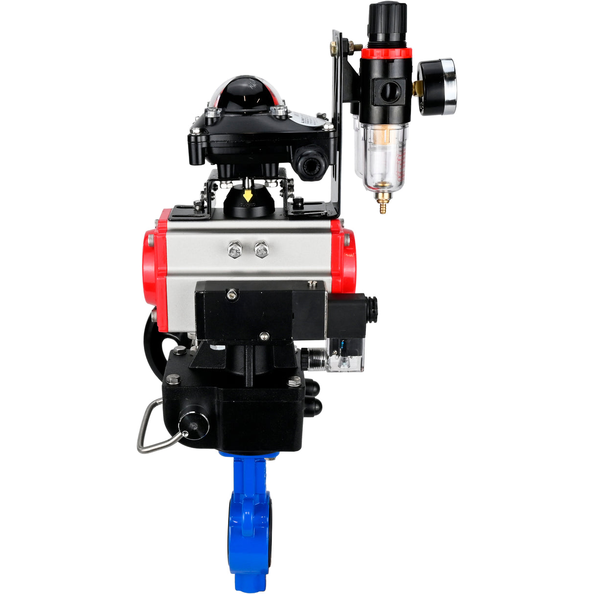 Water Butterfly Valve Elephant al-316l-epdm-elephant-da-4m310-24-apl210n-hdm-afc2000, body material - aluminium alloy, disk material - stainless steel AISI 316L, seal - EPDM, pneumatic actuator operated