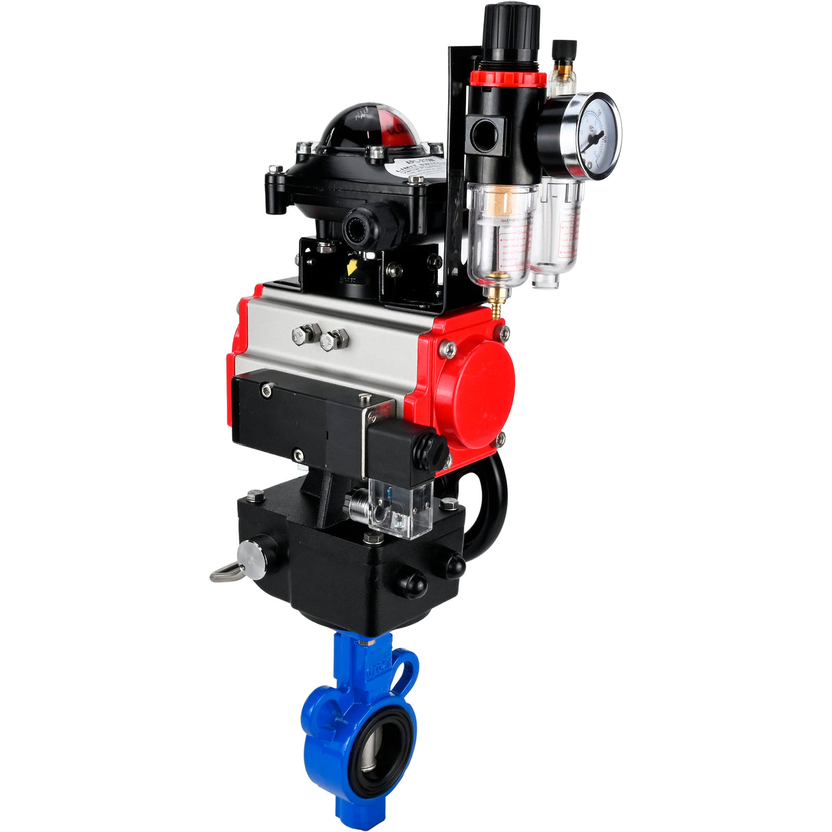 Water Butterfly Valve Elephant al-316l-epdm-elephant-da-4m310-24-apl210n-hdm-afc2000, body material - aluminium alloy, disk material - stainless steel AISI 316L, seal - EPDM, pneumatic actuator operated