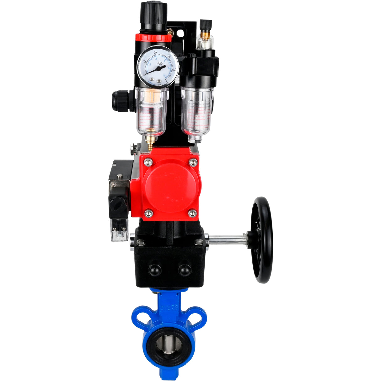 Water Butterfly Valve Elephant al-316l-epdm-elephant-da-4m310-24-apl210n-hdm-afc2000, body material - aluminium alloy, disk material - stainless steel AISI 316L, seal - EPDM, pneumatic actuator operated