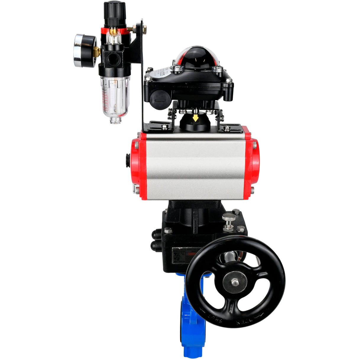 Water Butterfly Valve Elephant al-316l-epdm-elephant-da-4m310-24-apl210n-hdm-afc2000, body material - aluminium alloy, disk material - stainless steel AISI 316L, seal - EPDM, pneumatic actuator operated