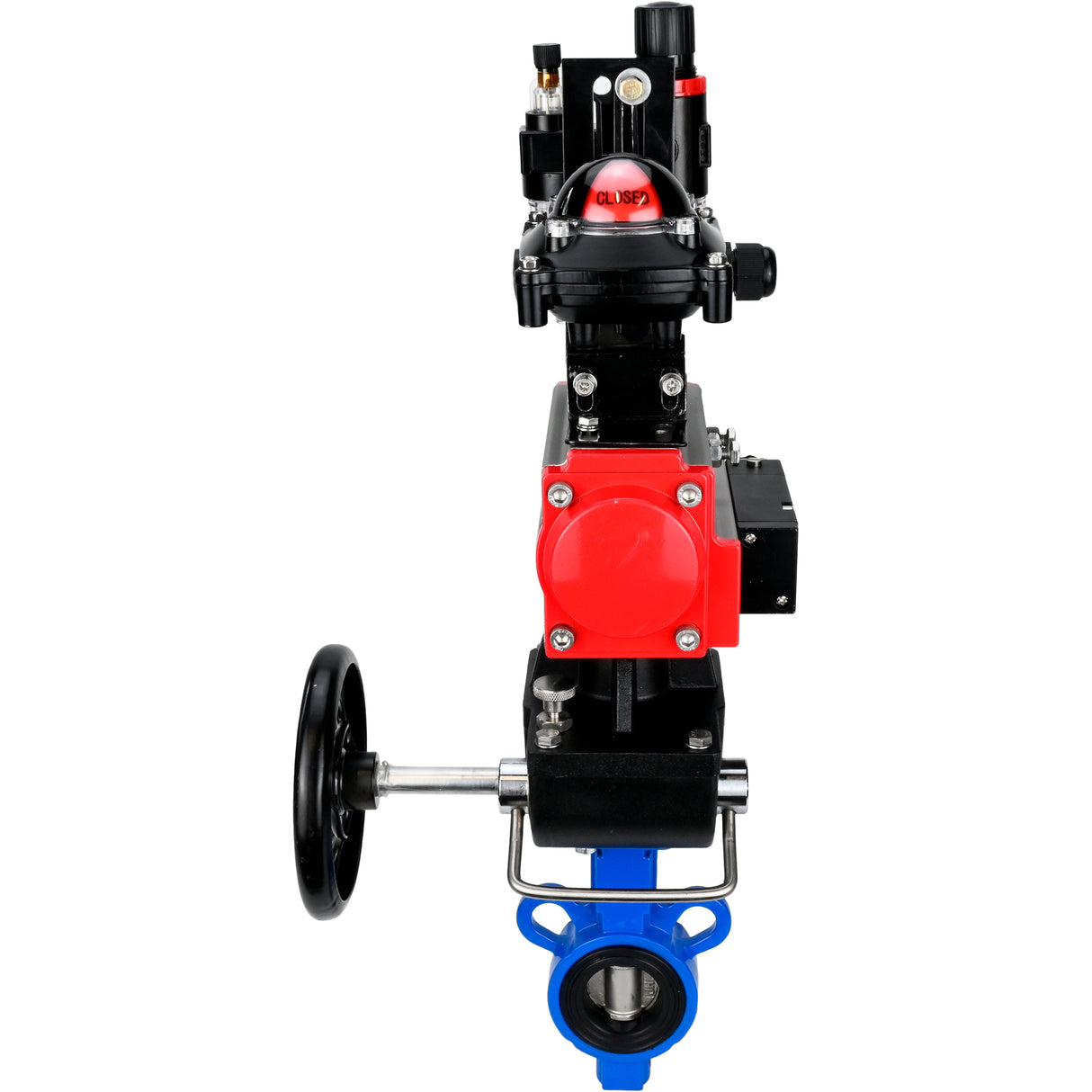 Water Butterfly Valve Elephant al-316l-epdm-elephant-da-4m310-24-apl210n-hdm-afc2000, body material - aluminium alloy, disk material - stainless steel AISI 316L, seal - EPDM, pneumatic actuator operated