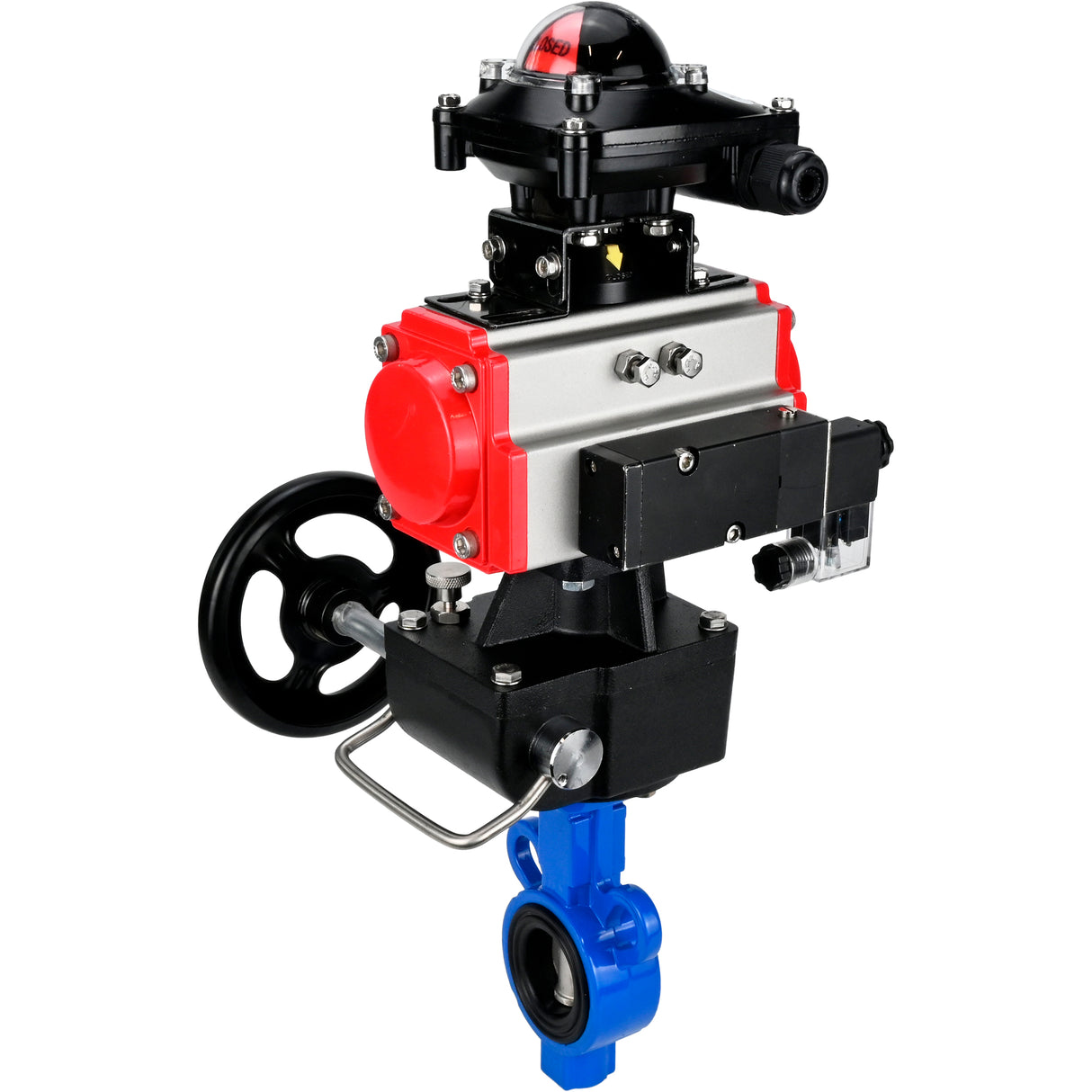 Water Butterfly Valve Elephant al-316l-epdm-elephant-da-4m310-110/220-apl210n-hdm, body material - aluminium alloy, disk material - stainless steel AISI 316L, seal - EPDM, pneumatic actuator operated