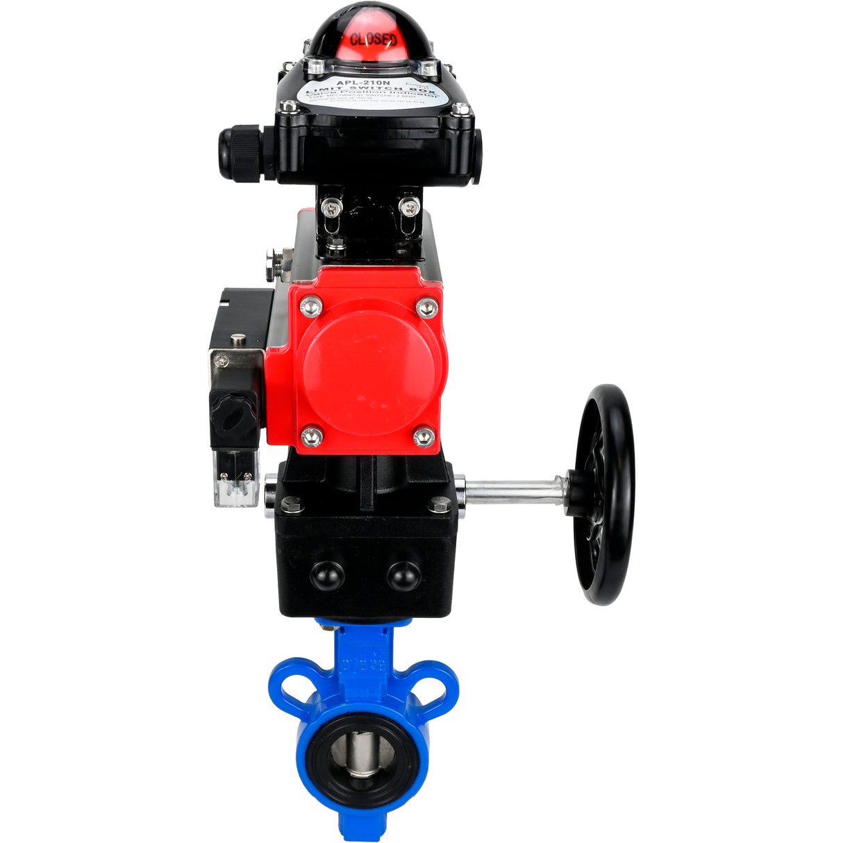Water Butterfly Valve Elephant al-316l-epdm-elephant-da-4m310-110/220-apl210n-hdm, body material - aluminium alloy, disk material - stainless steel AISI 316L, seal - EPDM, pneumatic actuator operated