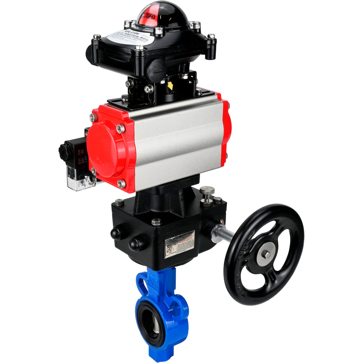 Water Butterfly Valve Elephant al-316l-epdm-elephant-da-4m310-110/220-apl210n-hdm, body material - aluminium alloy, disk material - stainless steel AISI 316L, seal - EPDM, pneumatic actuator operated