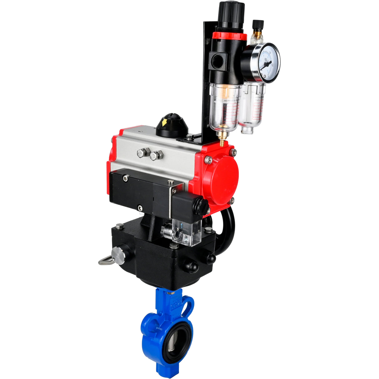 Water Butterfly Valve Elephant al-316l-epdm-elephant-da-4m310-24-hdm-afc2000, body material - aluminium alloy, disk material - stainless steel AISI 316L, seal - EPDM, pneumatic actuator operated