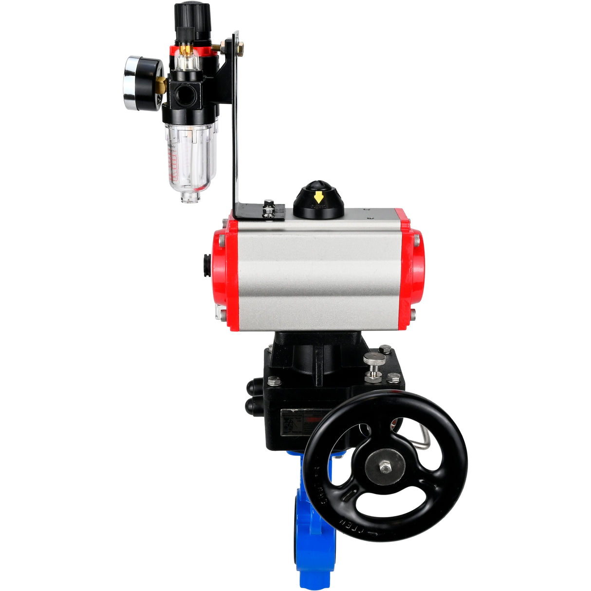 Water Butterfly Valve Elephant al-316l-epdm-elephant-da-4m310-24-hdm-afc2000, body material - aluminium alloy, disk material - stainless steel AISI 316L, seal - EPDM, pneumatic actuator operated