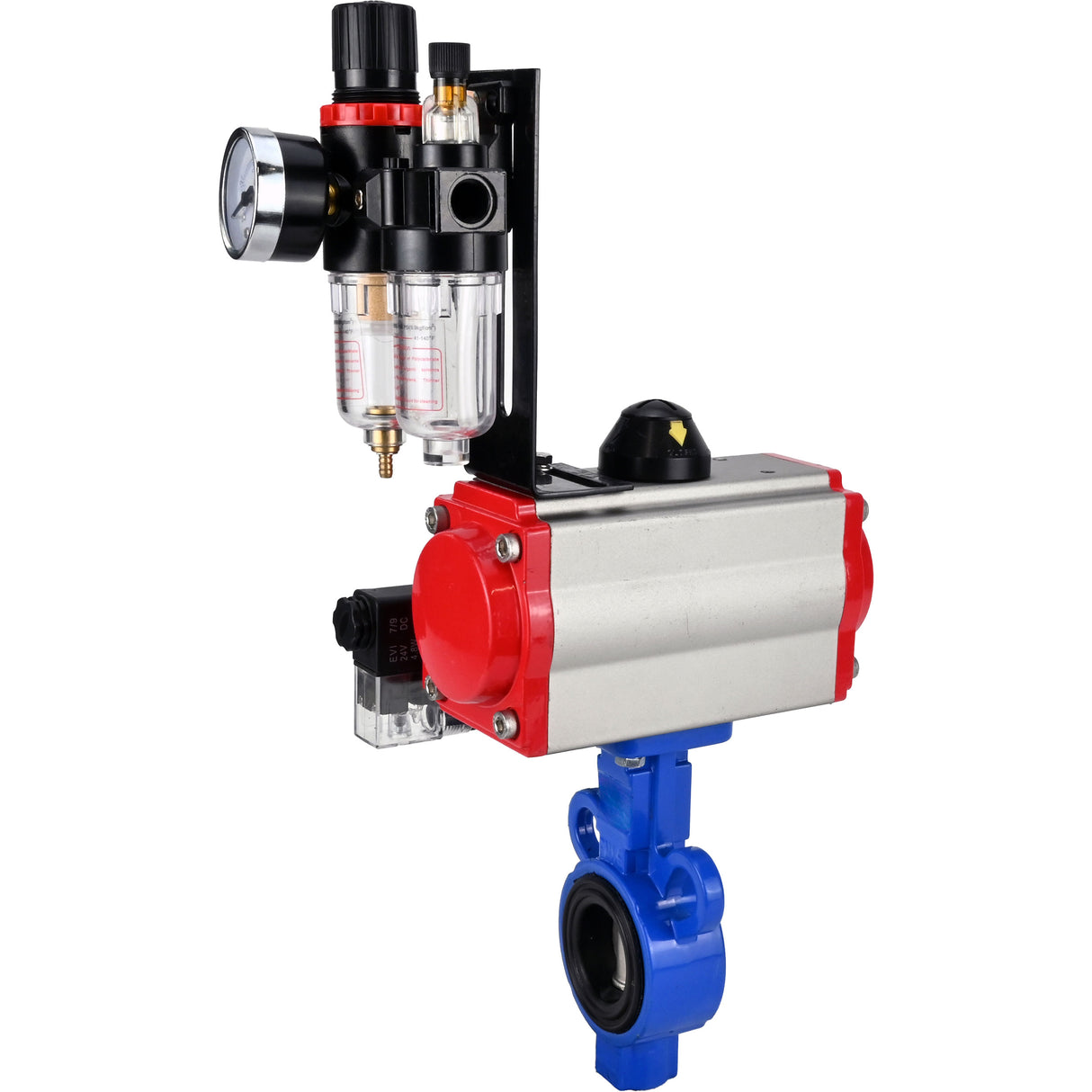 Water Butterfly Valve Elephant al-316l-epdm-elephant-da-4m310-24-afc2000, body material - aluminium alloy, disk material - stainless steel AISI 316L, seal - EPDM, pneumatic actuator operated