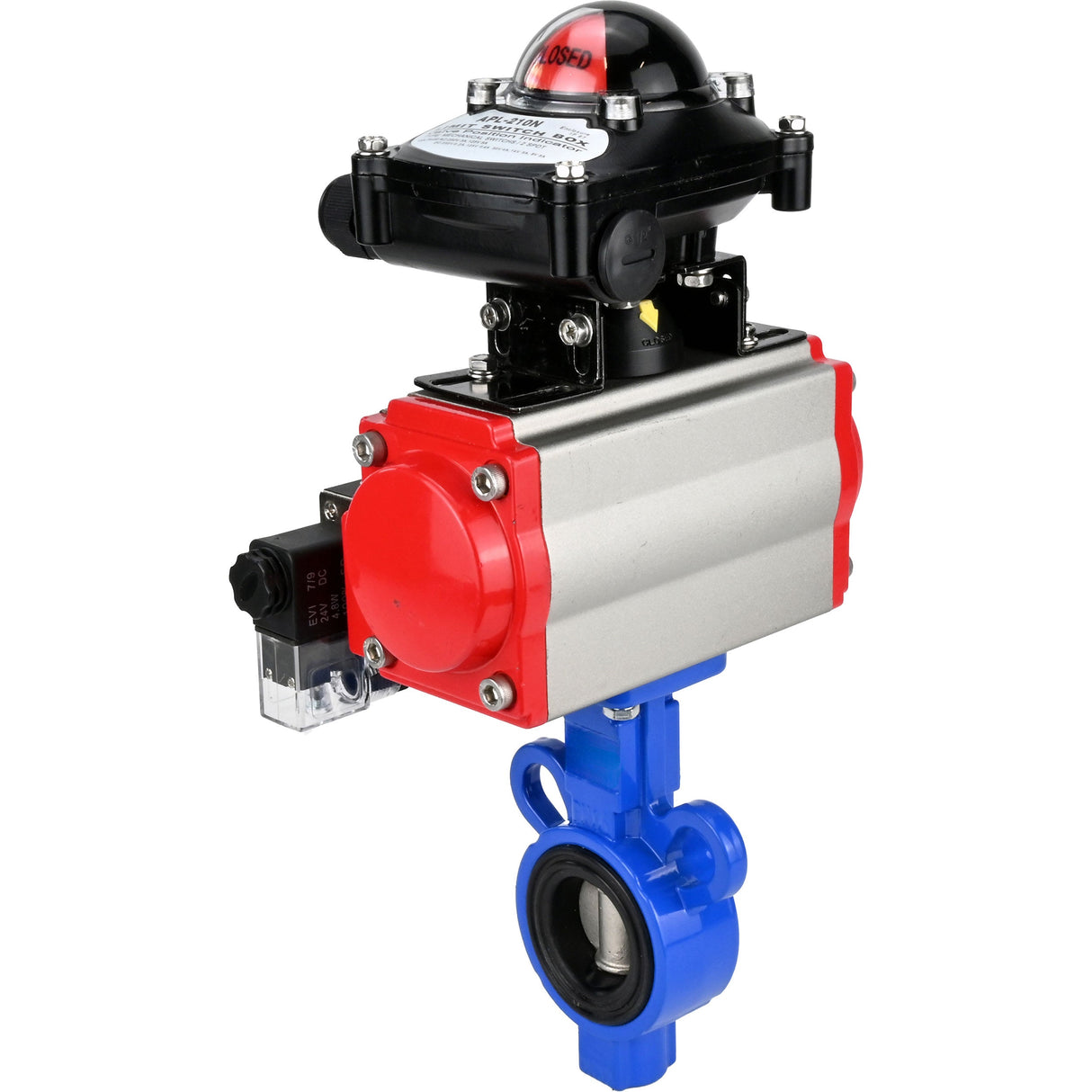 Water Butterfly Valve Elephant al-316l-epdm-elephant-da-4m310-110/220-apl210n, body material - aluminium alloy, disk material - stainless steel AISI 316L, seal - EPDM, pneumatic actuator operated