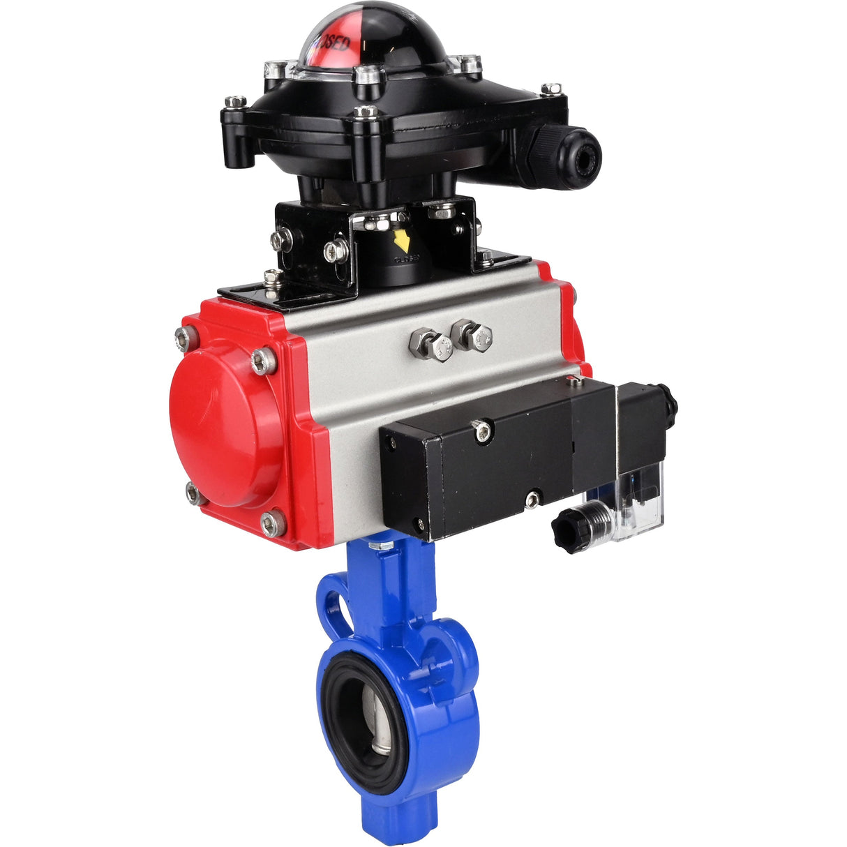 Water Butterfly Valve Elephant al-316l-epdm-elephant-da-4m310-24-apl210n, body material - aluminium alloy, disk material - stainless steel AISI 316L, seal - EPDM, pneumatic actuator operated