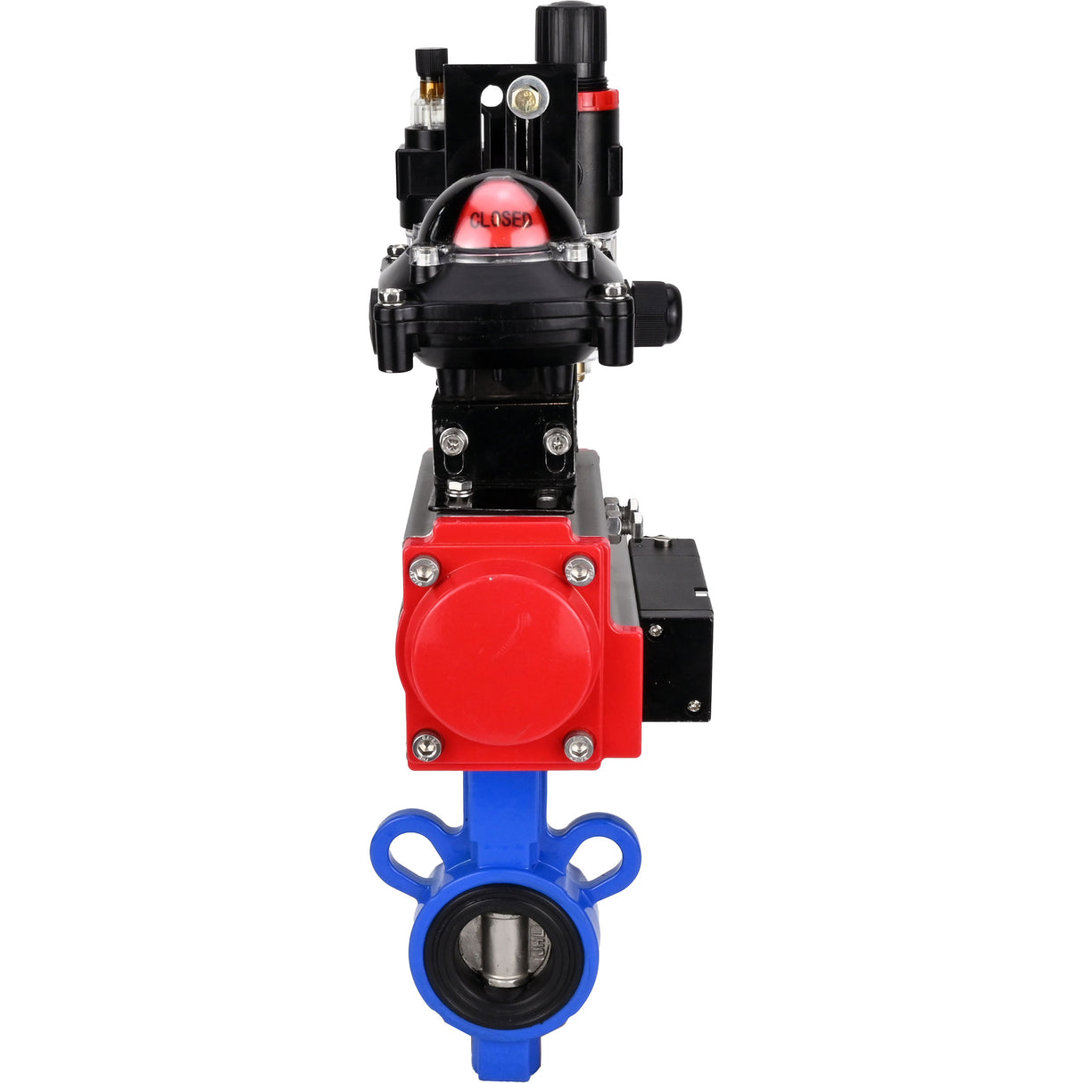 Water Butterfly Valve Elephant al-316l-epdm-elephant-da-4m310-24-apl210n-afc2000, body material - aluminium alloy, disk material - stainless steel AISI 316L, seal - EPDM, pneumatic actuator operated