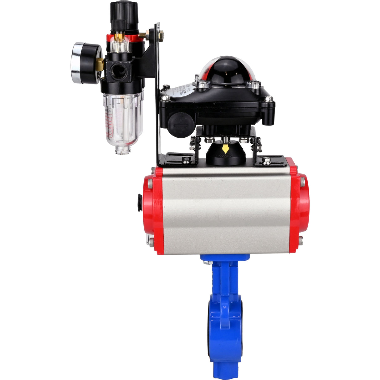 Water Butterfly Valve Elephant al-316l-epdm-elephant-da-4m310-24-apl210n-afc2000, body material - aluminium alloy, disk material - stainless steel AISI 316L, seal - EPDM, pneumatic actuator operated