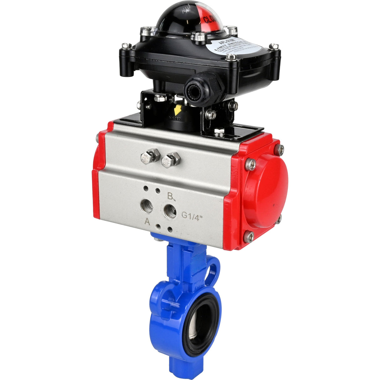 Water Butterfly Valve Elephant al-316l-epdm-elephant-sa-apl210n, body material - aluminium alloy, disk material - stainless steel AISI 316L, seal - EPDM, pneumatic actuator operated