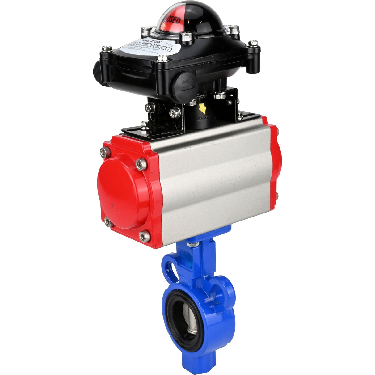 Water Butterfly Valve Elephant al-316l-epdm-elephant-sa-apl210n, body material - aluminium alloy, disk material - stainless steel AISI 316L, seal - EPDM, pneumatic actuator operated