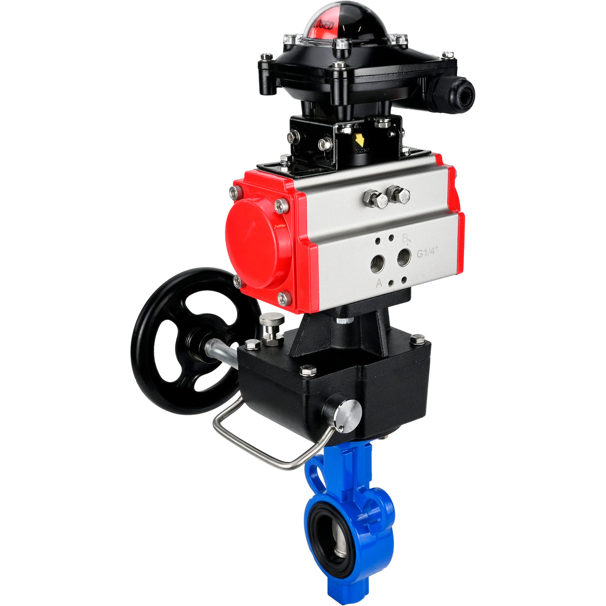 Water Butterfly Valve Elephant al-316l-epdm-elephant-da-apl210n-hdm, body material - aluminium alloy, disk material - stainless steel AISI 316L, seal - EPDM, pneumatic actuator operated