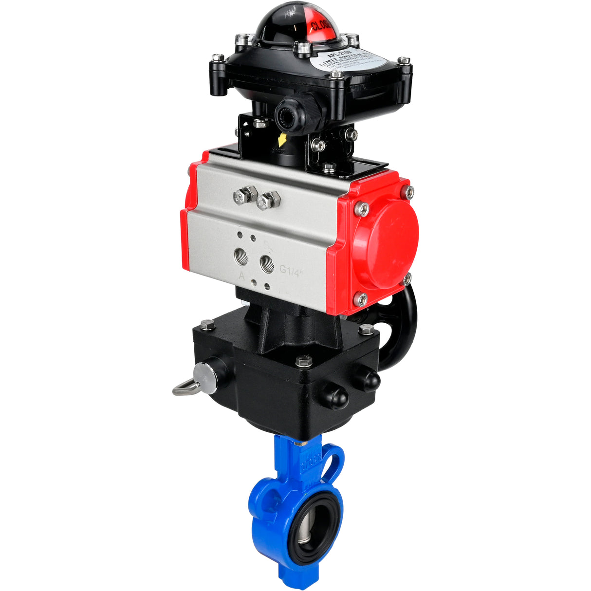 Water Butterfly Valve Elephant al-316l-epdm-elephant-da-apl210n-hdm, body material - aluminium alloy, disk material - stainless steel AISI 316L, seal - EPDM, pneumatic actuator operated