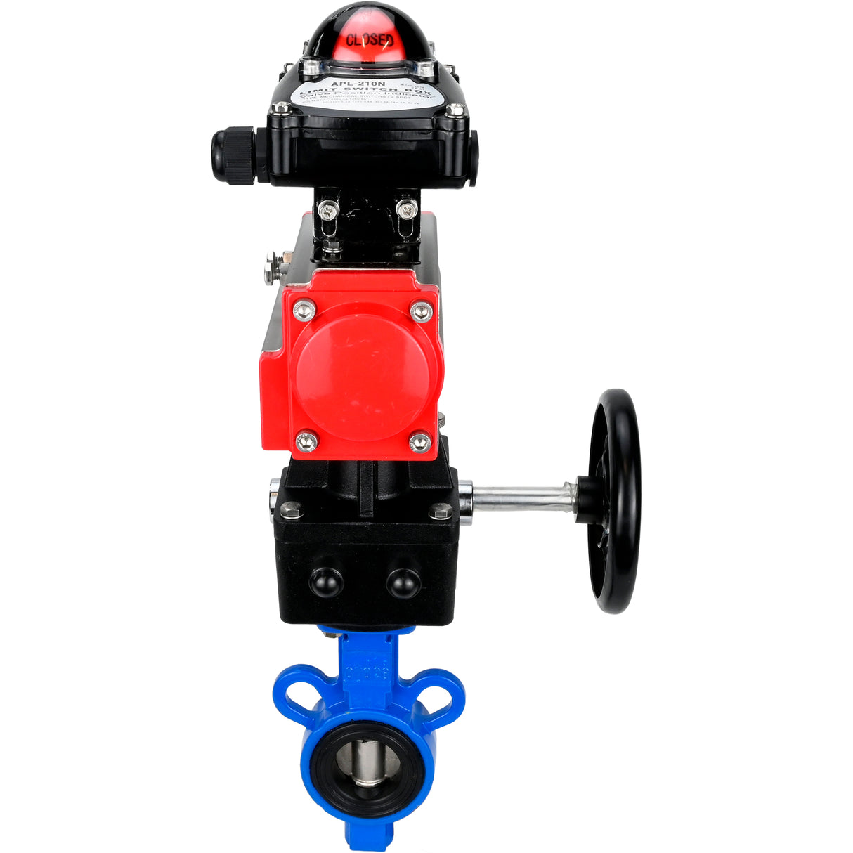 Water Butterfly Valve Elephant al-316l-epdm-elephant-da-apl210n-hdm, body material - aluminium alloy, disk material - stainless steel AISI 316L, seal - EPDM, pneumatic actuator operated