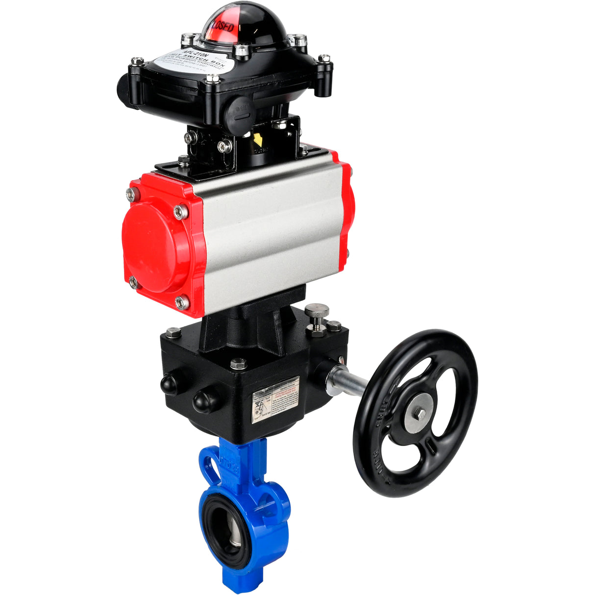 Water Butterfly Valve Elephant al-316l-epdm-elephant-da-apl210n-hdm, body material - aluminium alloy, disk material - stainless steel AISI 316L, seal - EPDM, pneumatic actuator operated