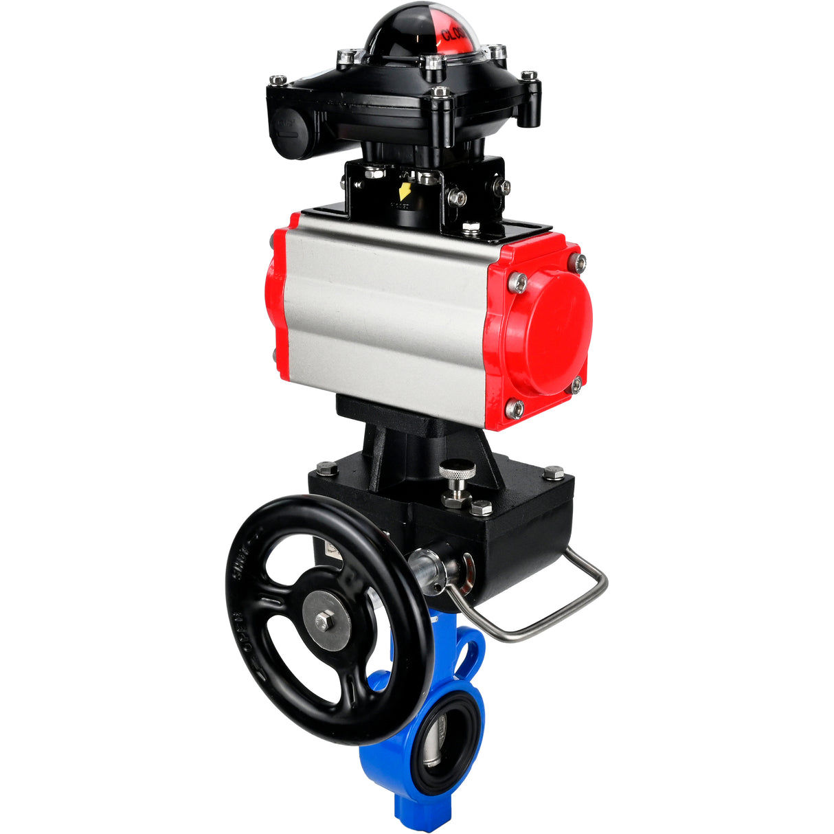 Water Butterfly Valve Elephant al-316l-epdm-elephant-da-apl210n-hdm, body material - aluminium alloy, disk material - stainless steel AISI 316L, seal - EPDM, pneumatic actuator operated