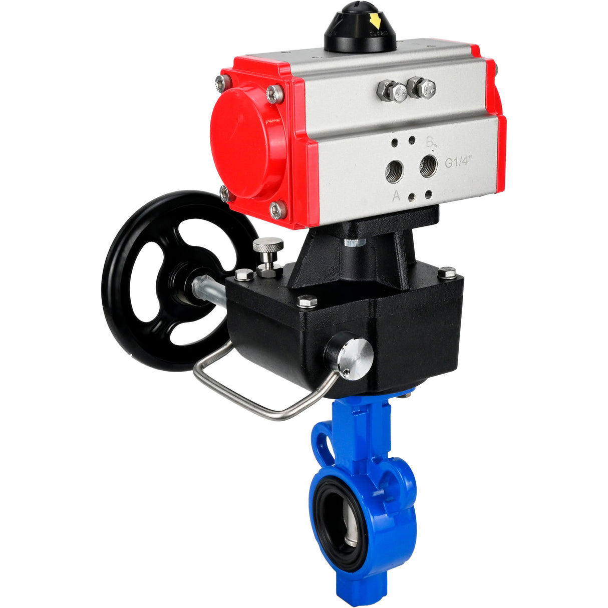 Water Butterfly Valve Elephant al-316l-epdm-elephant-da-hdm, body material - aluminium alloy, disk material - stainless steel AISI 316L, seal - EPDM, pneumatic actuator operated