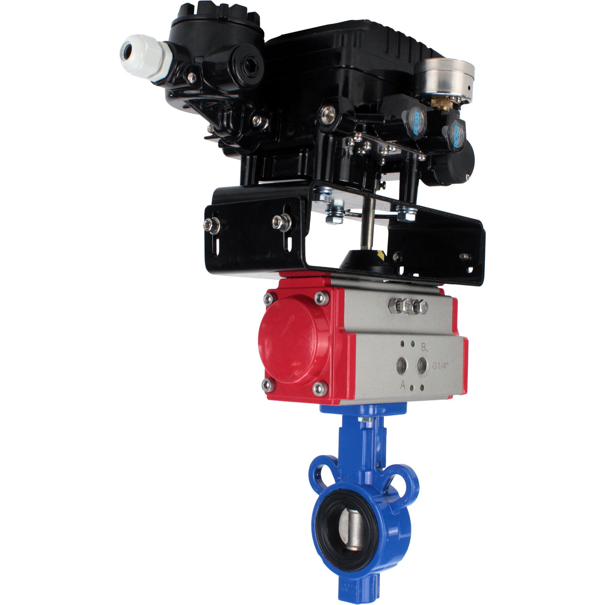 Water Butterfly Valve Elephant al-316l-epdm-elephant-sa-yt1000rsn, body material - aluminium alloy, disk material - stainless steel AISI 316L, seal - EPDM, pneumatic actuator operated