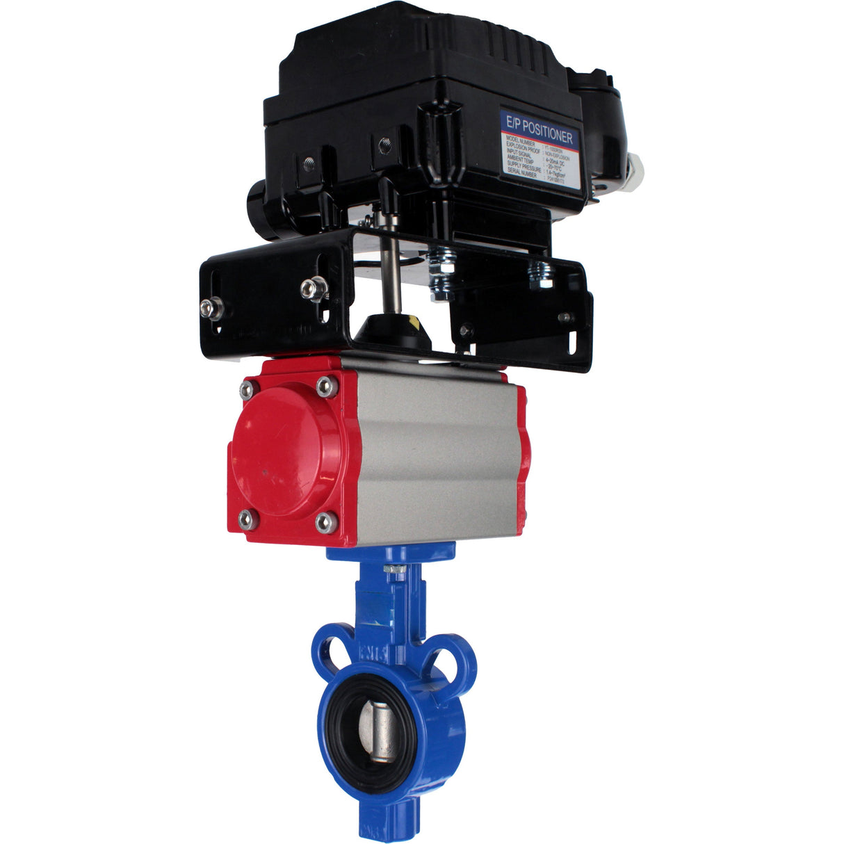 Water Butterfly Valve Elephant al-316l-epdm-elephant-sa-yt1000rsn, body material - aluminium alloy, disk material - stainless steel AISI 316L, seal - EPDM, pneumatic actuator operated