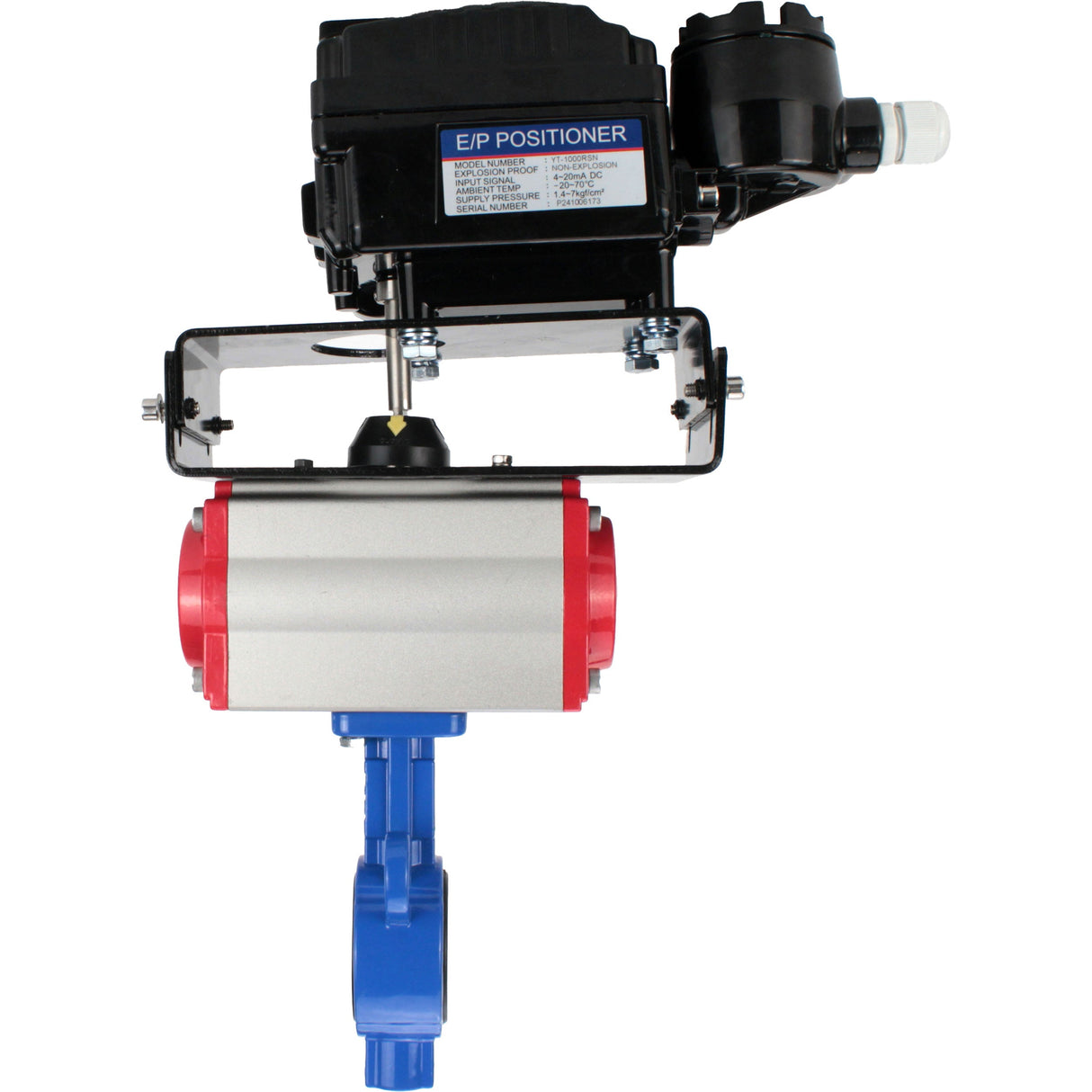 Water Butterfly Valve Elephant al-316l-epdm-elephant-da-yt1000rsi, body material - aluminium alloy, disk material - stainless steel AISI 316L, seal - EPDM, pneumatic actuator operated