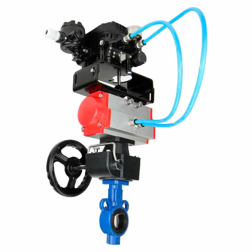 Water Butterfly Valve Elephant al-316l-epdm-elephant-da-yt1000rsn-hdm, body material - aluminium alloy, disk material - stainless steel AISI 316L, seal - EPDM, pneumatic actuator operated