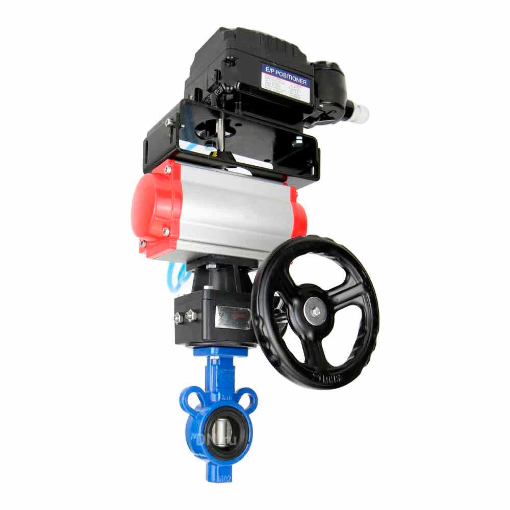 Water Butterfly Valve Elephant al-316l-epdm-elephant-da-yt1000rsn-hdm, body material - aluminium alloy, disk material - stainless steel AISI 316L, seal - EPDM, pneumatic actuator operated