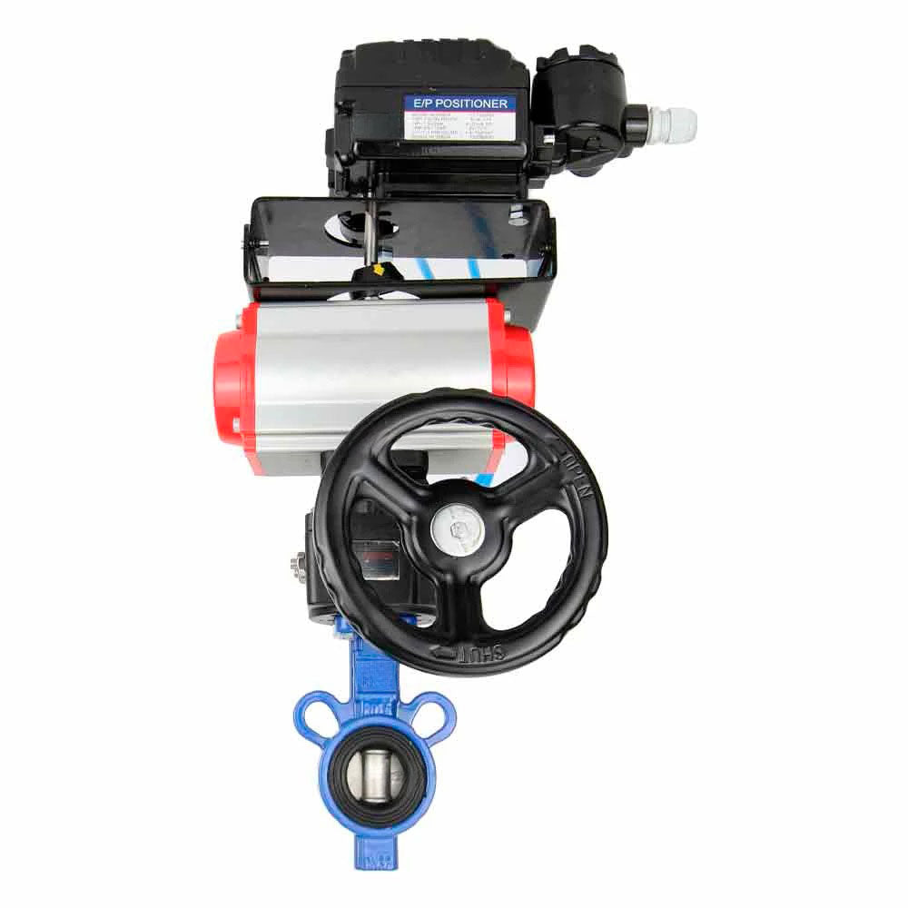 Water Butterfly Valve Elephant al-316l-epdm-elephant-da-yt1000rsn-hdm, body material - aluminium alloy, disk material - stainless steel AISI 316L, seal - EPDM, pneumatic actuator operated