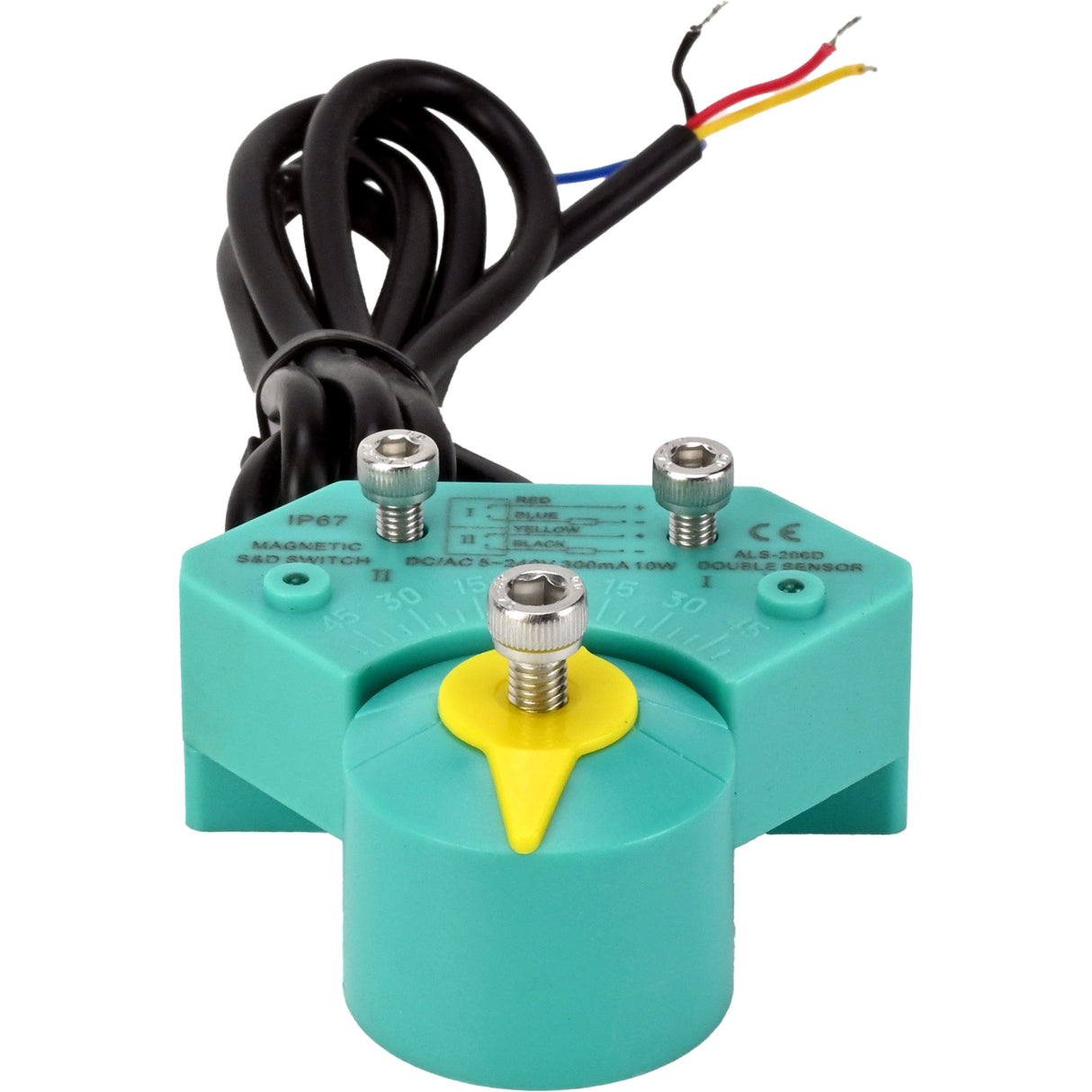 Magnetic switches Elephant ALS200D for pneumatic actuators, shaft rotation angle - 90°, housing - plastic, color - green