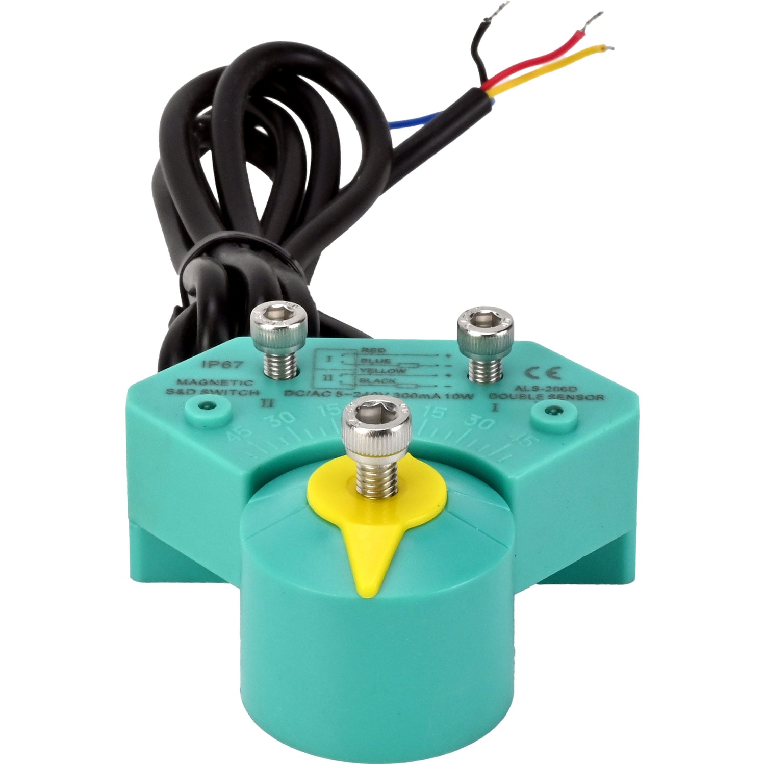 Magnetic switches Elephant ALS200D for pneumatic actuators, shaft rotation angle - 90°, housing - plastic, color - green