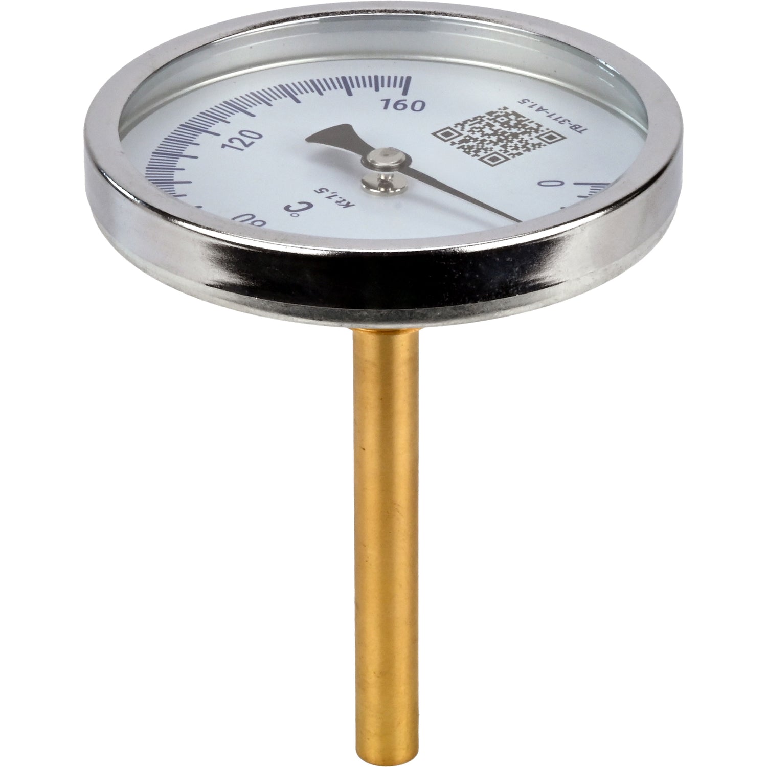 Bimetallic axial thermometers Elephant TB-311-A1.5 PN10-24, stainless steel, length of immersion part 46-200mm, accuracy class - 1.5