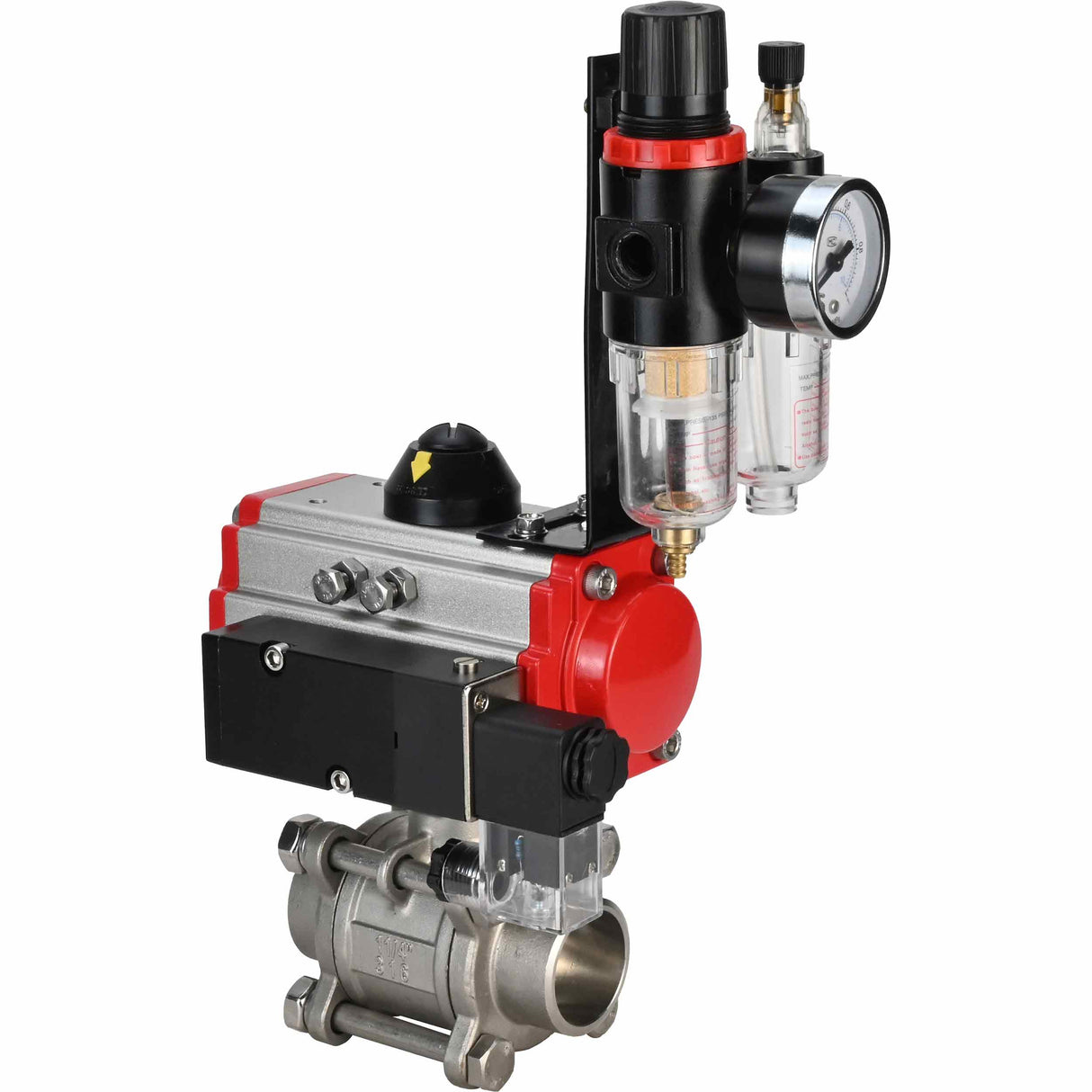 Stainless steel ball valve Elephant kshpp-316200-sa-4m310-110/220-atu, body material - stainless steel AISI 316, ball material - stainless steel AISI 316, seal - PTFE, pneumatic actuator operated