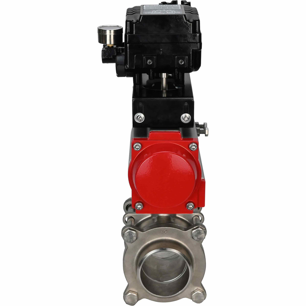 Stainless steel ball valve Elephant kshpp-316200-da-yt1000rsi, body material - stainless steel AISI 316, ball material - stainless steel AISI 316, seal - PTFE, pneumatic actuator operated