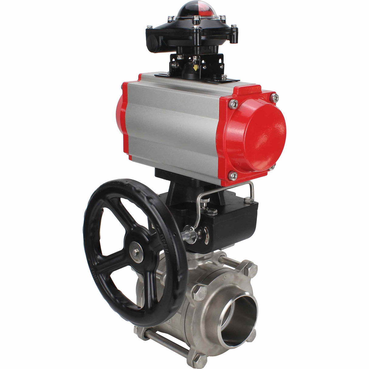 Stainless steel ball valve Elephant kshpp-316200-da-4m310-24-apl210n-hdm, body material - stainless steel AISI 316, ball material - stainless steel AISI 316, seal - PTFE, pneumatic actuator operated
