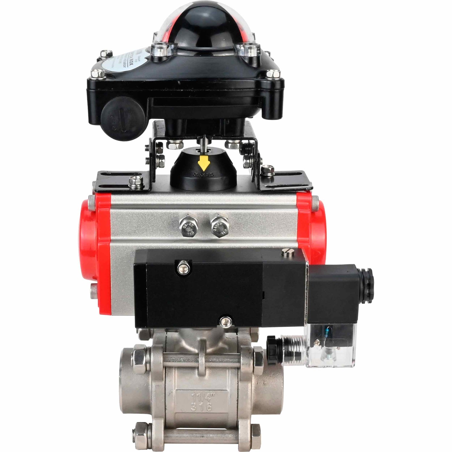 Stainless steel ball valve Elephant kshpp-316200-da-4m310-110/220-apl210n, body material - stainless steel AISI 316, ball material - stainless steel AISI 316, seal - PTFE, pneumatic actuator operated