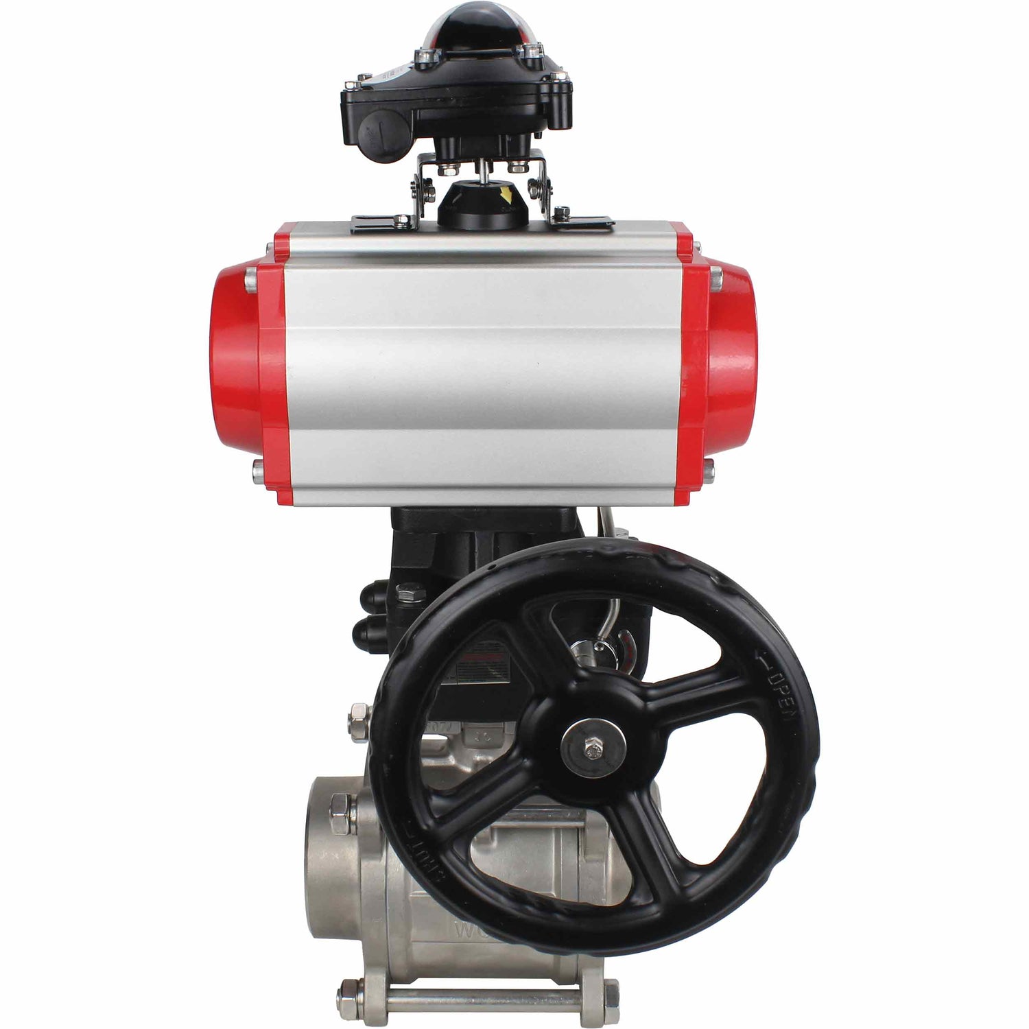 Stainless steel ball valve Elephant kshpp-316200-da-4m310-24-apl210n-hdm, body material - stainless steel AISI 316, ball material - stainless steel AISI 316, seal - PTFE, pneumatic actuator operated