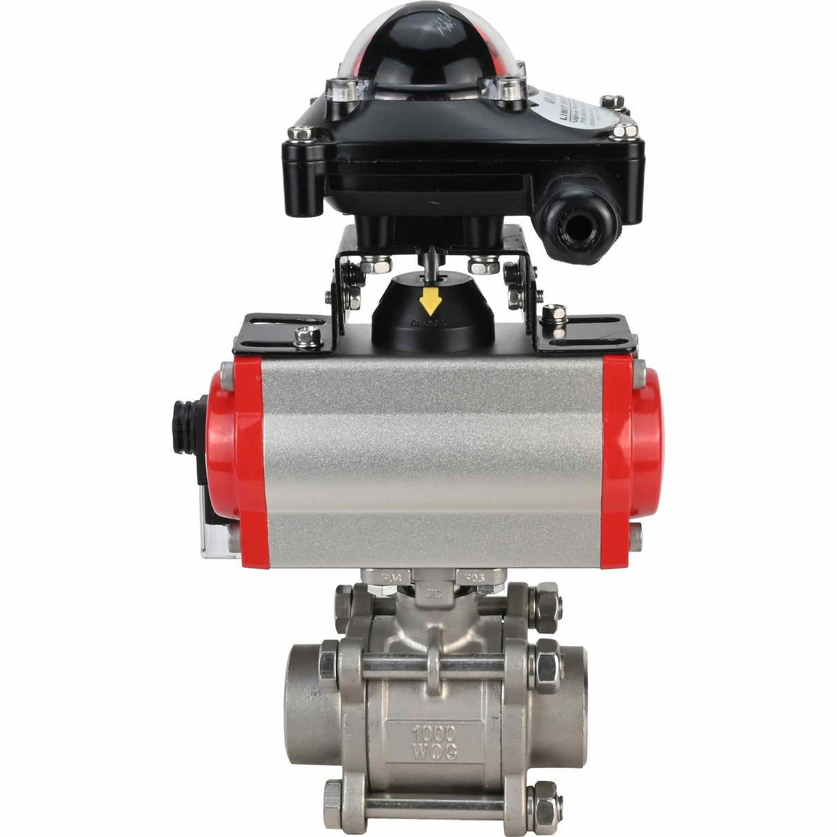 Stainless steel ball valve Elephant kshpp-316200-da-4m310-110/220-apl210n, body material - stainless steel AISI 316, ball material - stainless steel AISI 316, seal - PTFE, pneumatic actuator operated