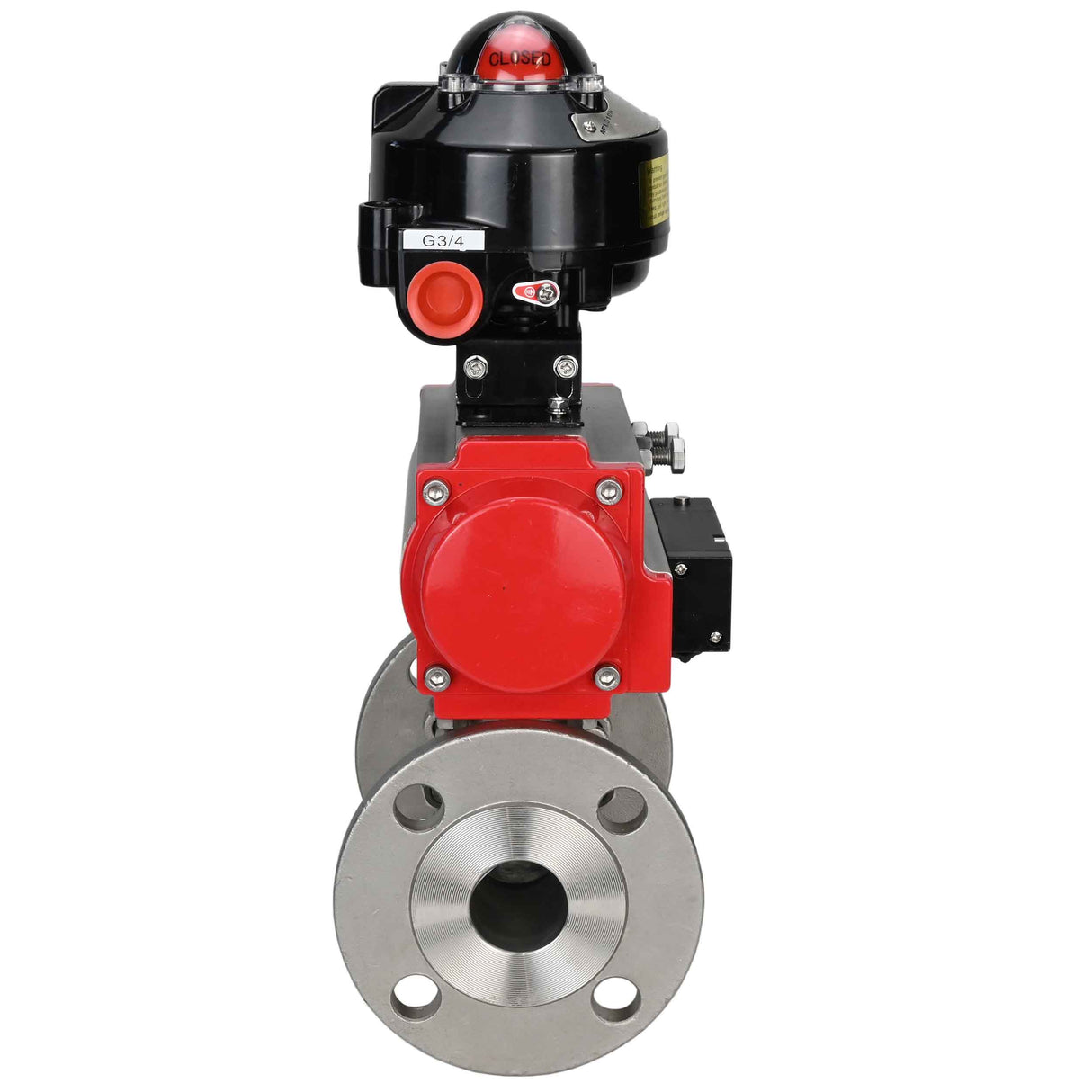 Ball valves Elephant BV3232P(3pc)-FP-F-ISO-H flanged, full bore, three-piece, body - stainless steel SS316, seal - PTFE, with pneumatic actuator Elephant PA-SA 065-160 pneumatic distributor 4M310- 08 NAMUR 220V LSU APL-510N-EX