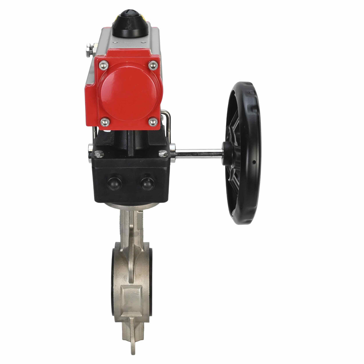 Water Butterfly Valve Elephant 316l-viton-da-hdm, body material - stainless steel AISI 316L, disk material - stainless steel AISI 316L, seal - VITON, pneumatic actuator operated