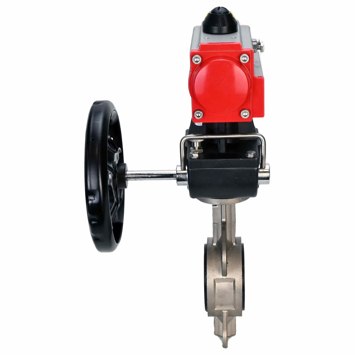 Water Butterfly Valve Elephant 316l-viton-da-hdm, body material - stainless steel AISI 316L, disk material - stainless steel AISI 316L, seal - VITON, pneumatic actuator operated