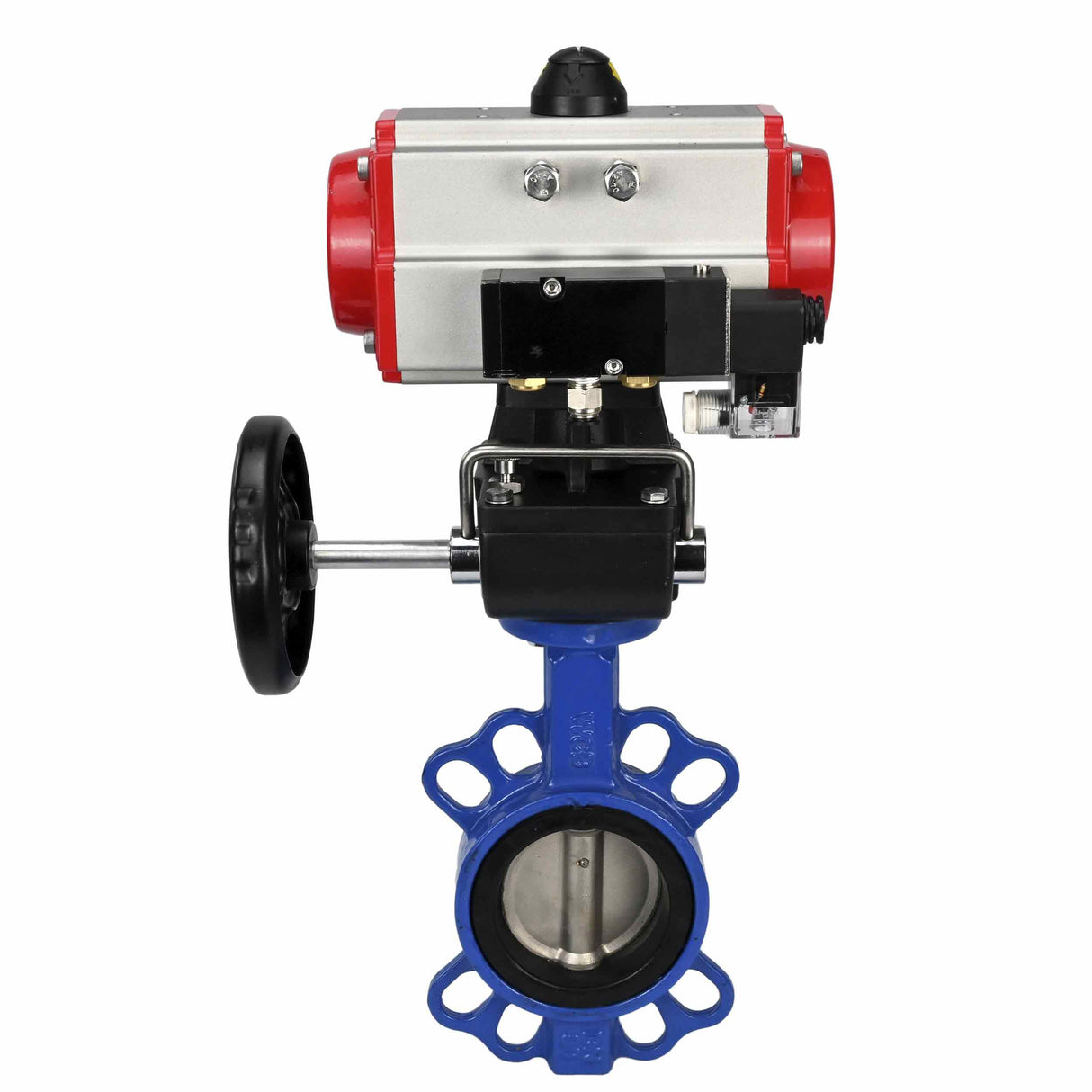 Water Butterfly Valve Elephant st-316l-viton-da-4m310-110/220v-hdm, body material - carbon steel WCB, disk material - stainless steel AISI 316L, seal - VITON, pneumatic actuator operated