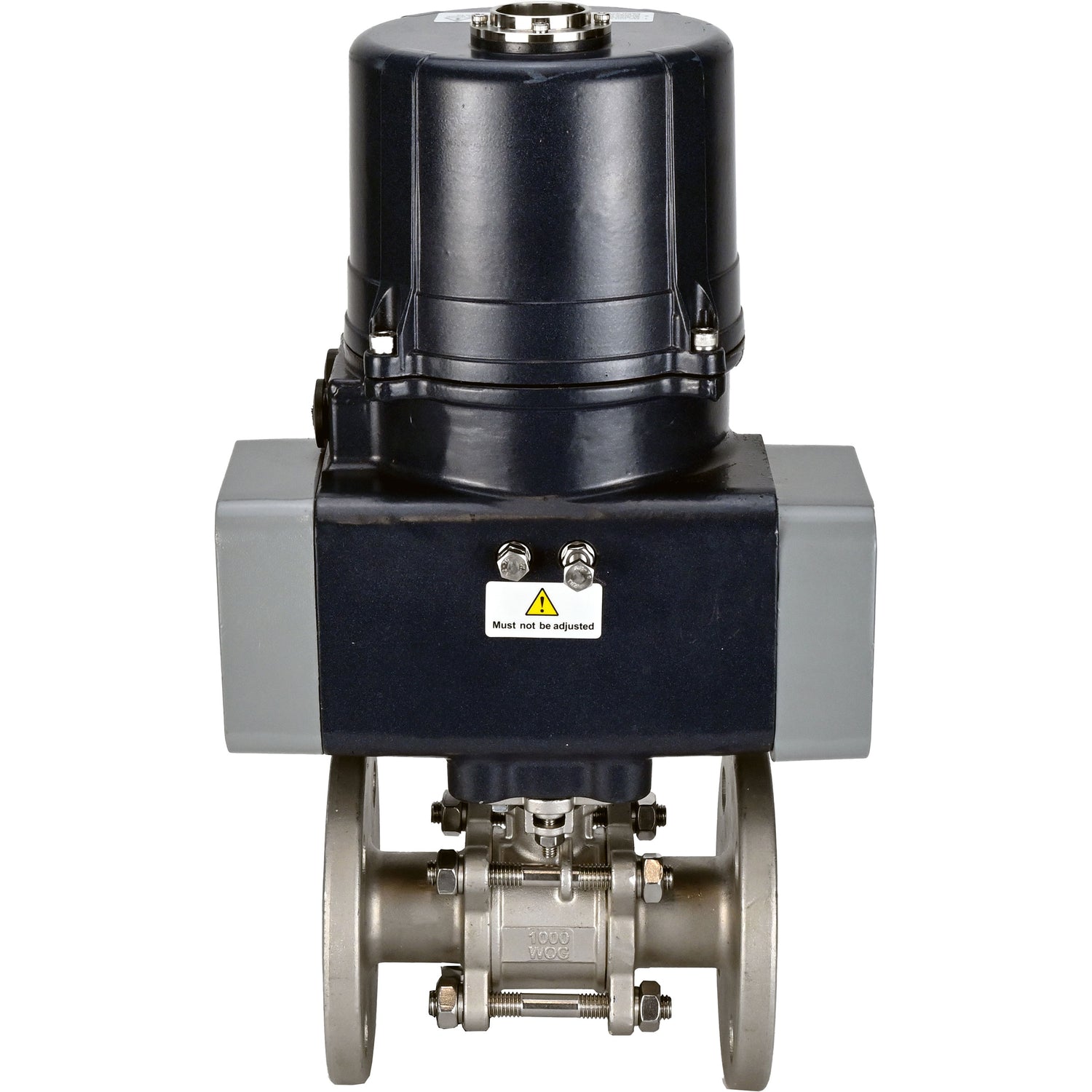 Ball valves Elephant BV3131P(3pc)-FP-F-ISO-H full bore, three-piece, flanged, body - stainless steel SS304, seal - PTFE, with electric quarter turn actuator Elephant QTSA-N-EM-O0-220VAC