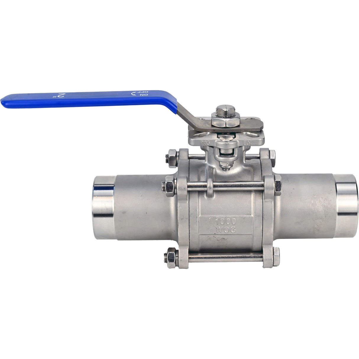 Ball valves Elephant BV3131P(3pc)-FP-W-ISO-H stainless steel SS304, full bore, three-piece, seal - PTFE, welded, with handle