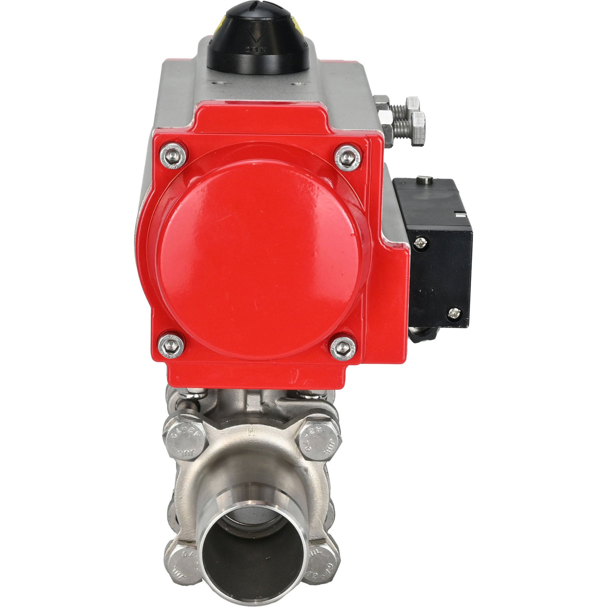 Ball valves Elephant BV3232P(3pc)-FP-W-ISO-H LONG full bore, body - stainless steel 316, for welding, with pneumatic actuator Elephant PA-SA and pneumatic distributor 4M310-08 NAMUR 24V